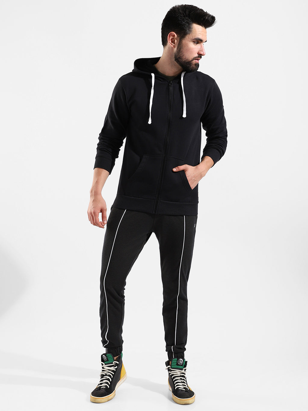 Cotton Solid Regular Fit Tracksuit For Casual Wear