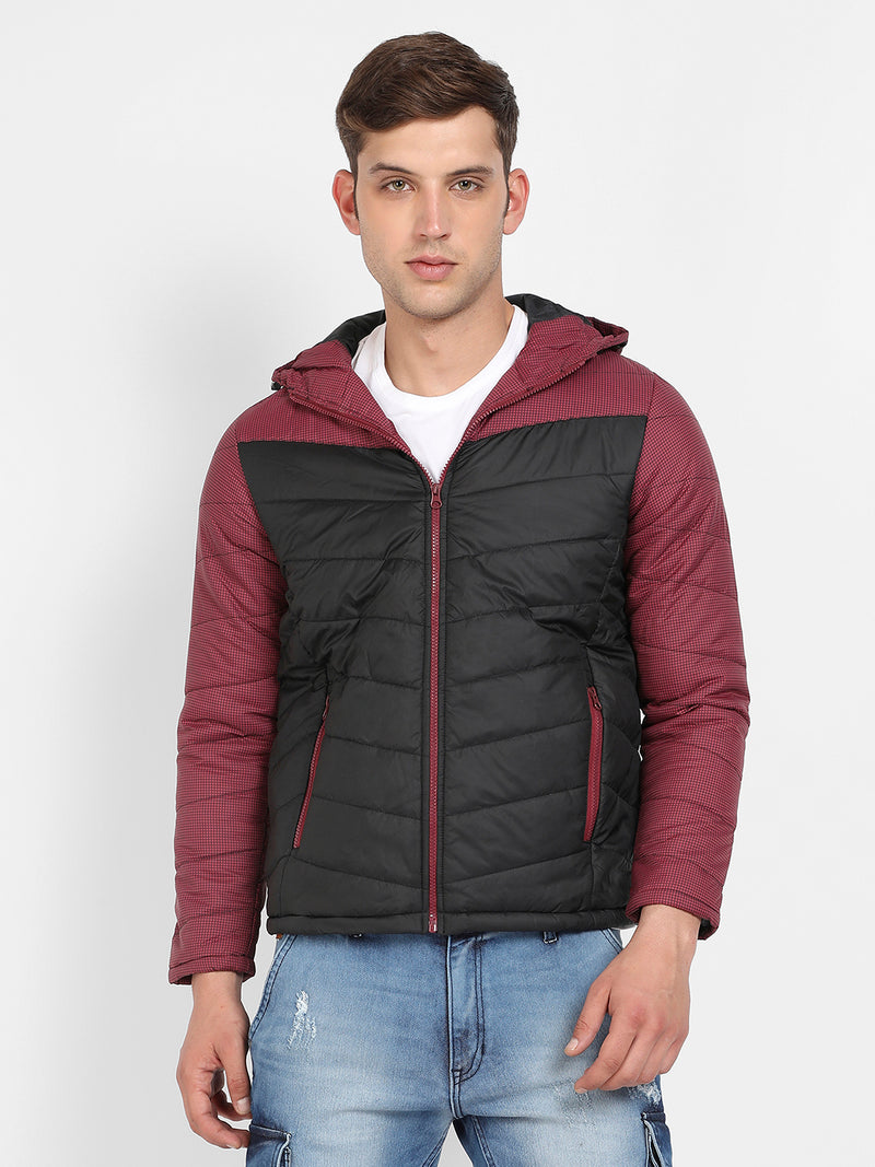 Micro-Checkered Quilted Puffer Jacket