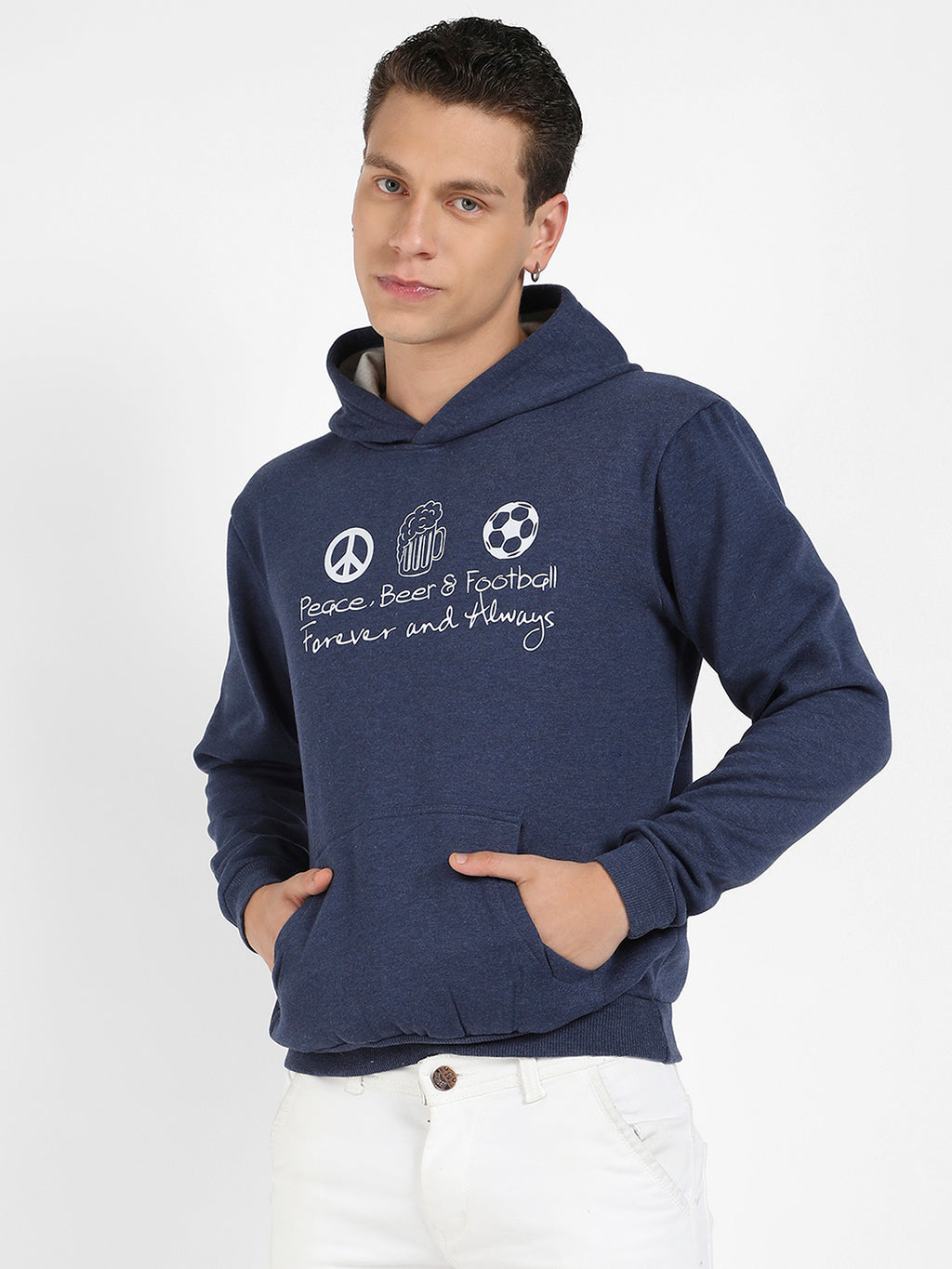 Peace Beer Football Hoodie With Kangaroo Pocket