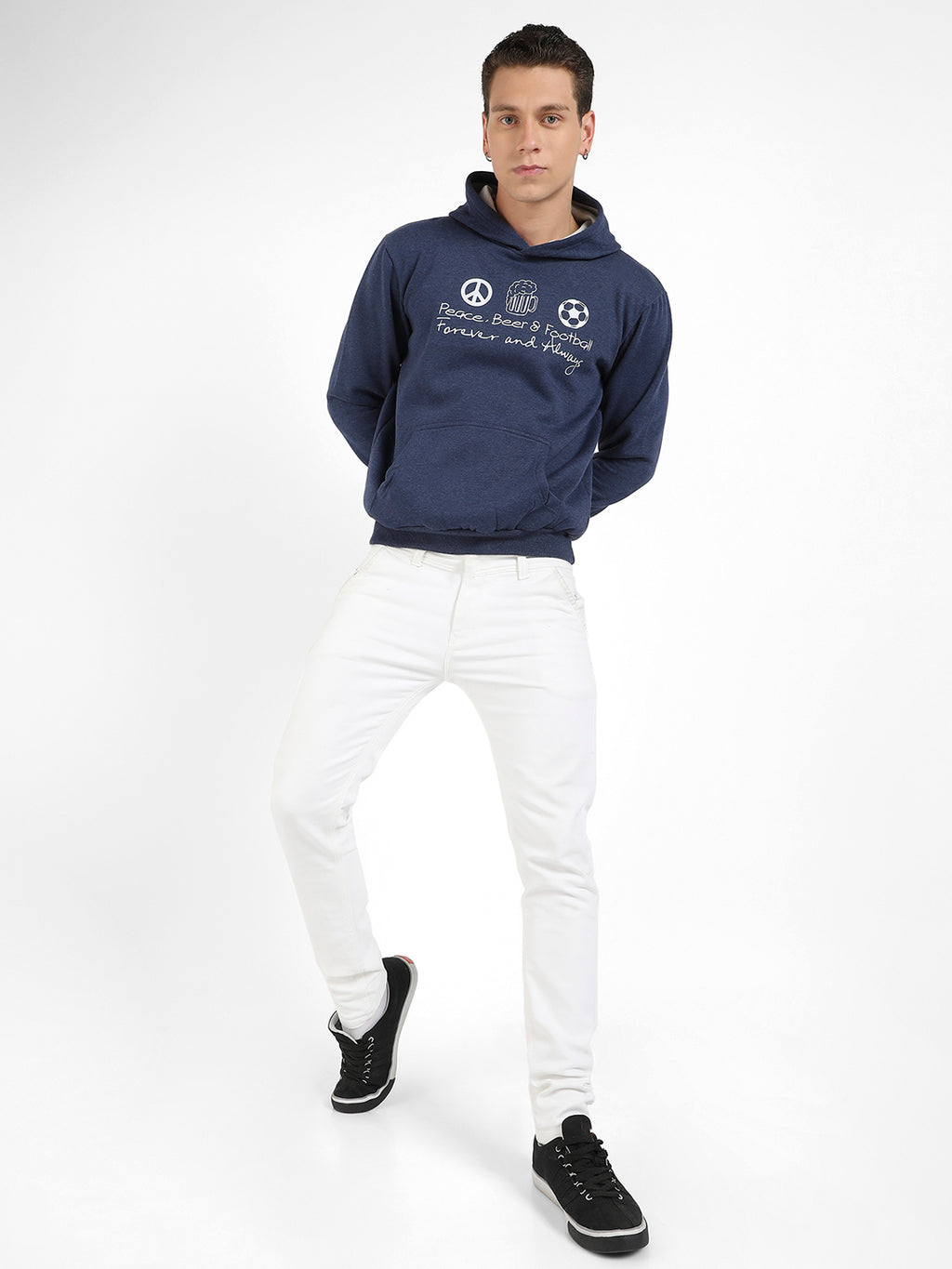 Peace Beer Football Hoodie With Kangaroo Pocket
