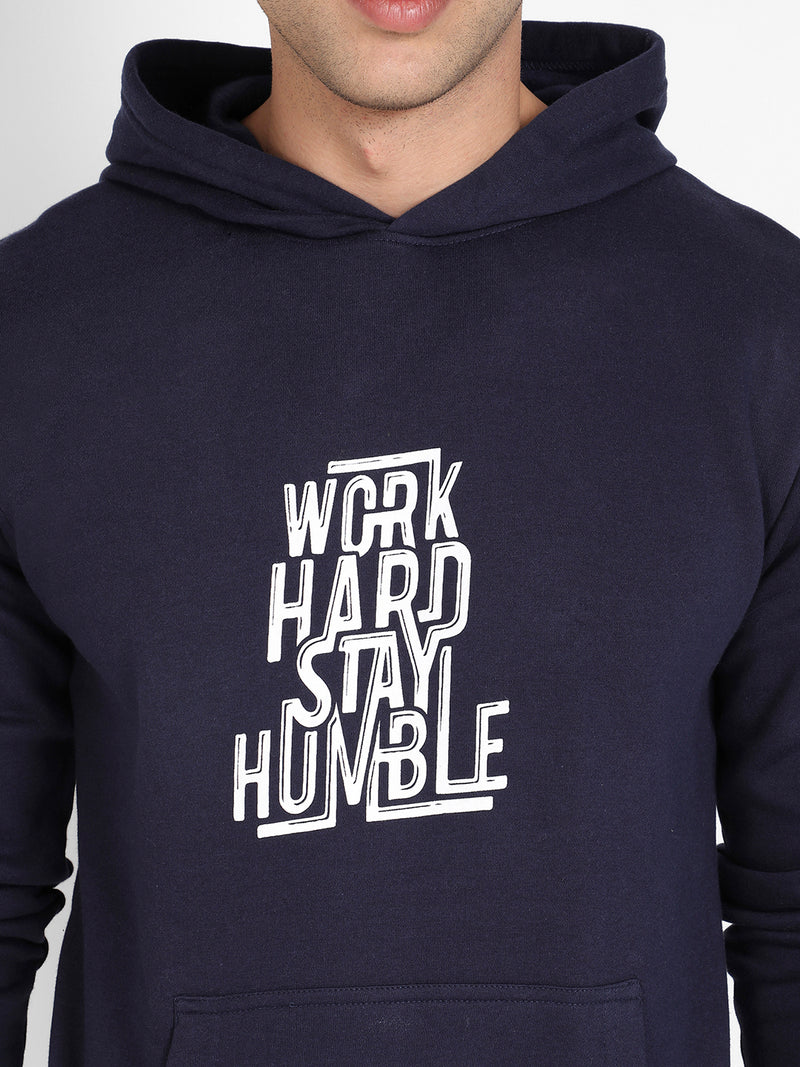 Men's Navy Blue Work Hard Stay Humble Hoodie