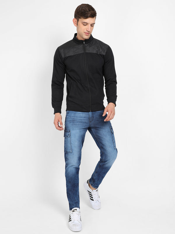 Zip-Front Jacket With Quilted Detail
