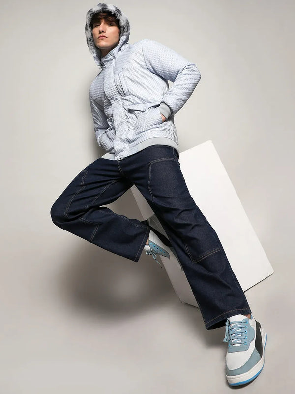 Self-Design Rhombus Puffer Jacket