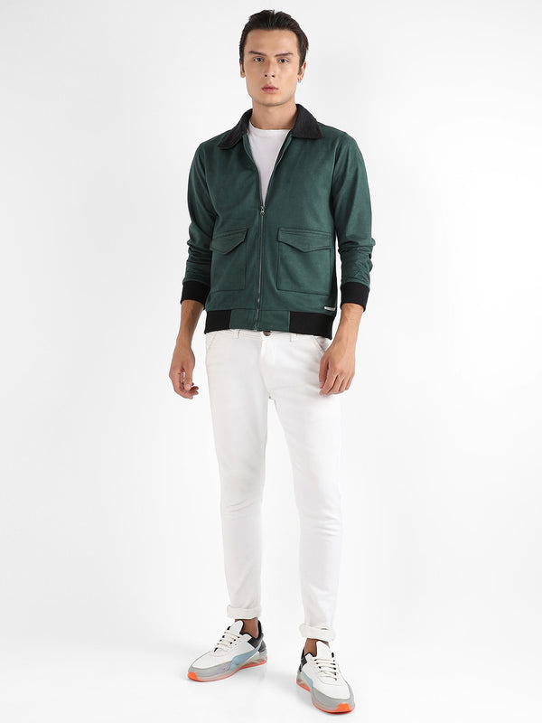 Zip-Front Jacket With Fleece Collar