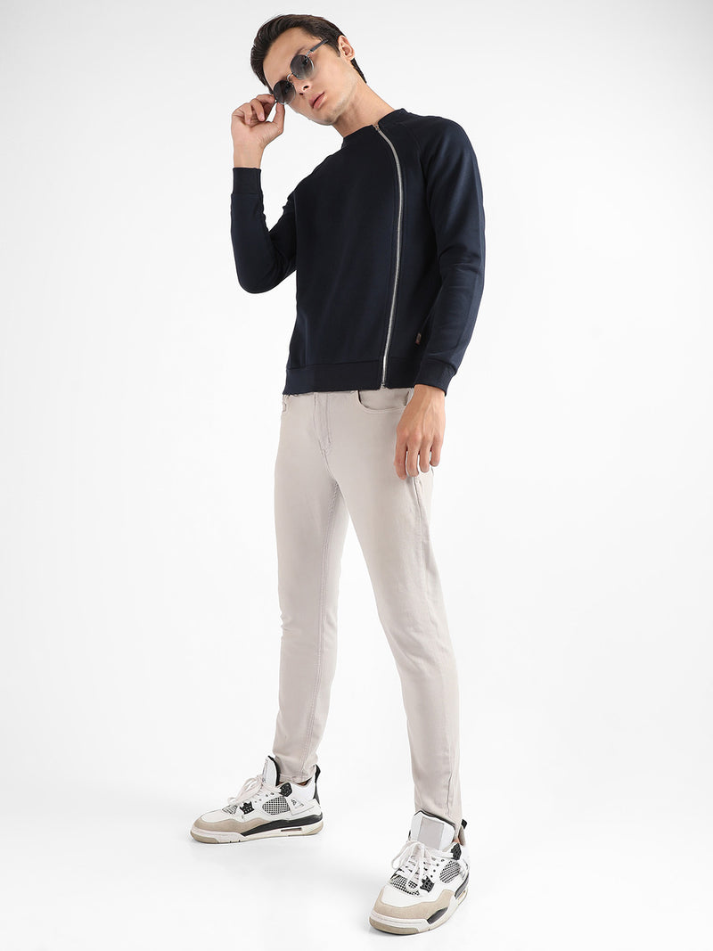 Sweatshirt With Asymmetriclal Zip