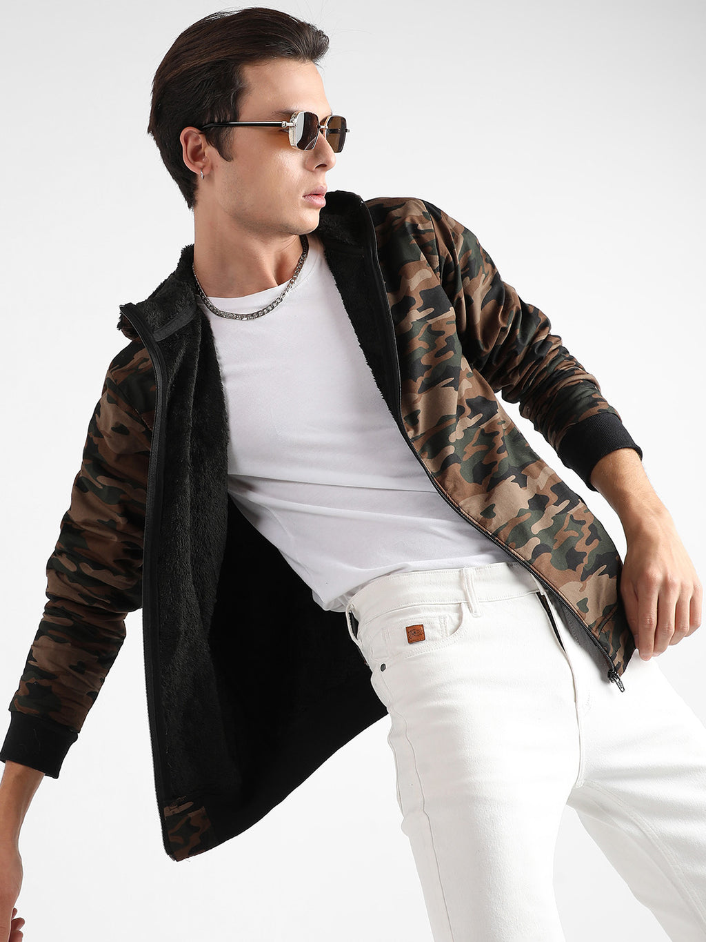Camouflage Hoodie With Insert Pocket
