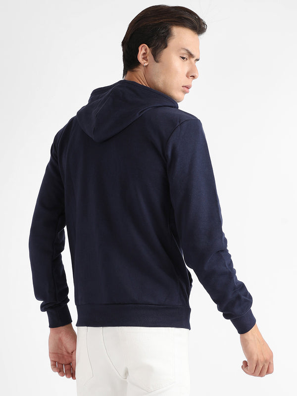 Zip-Front Hoodie With Contrast Drawstring