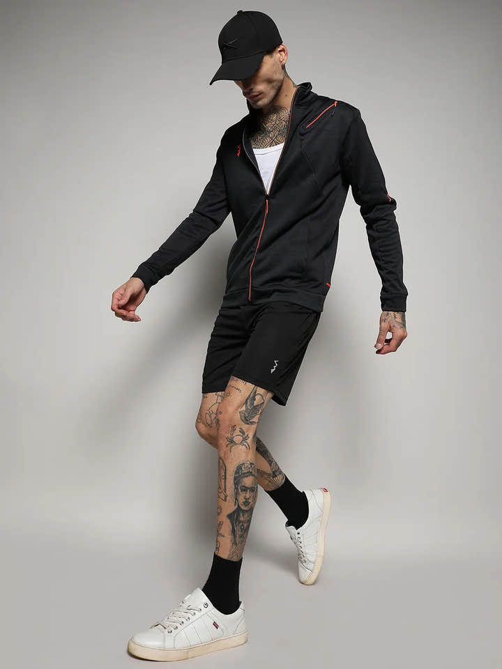 Heathered Activewear Jacket With Reflective Detail