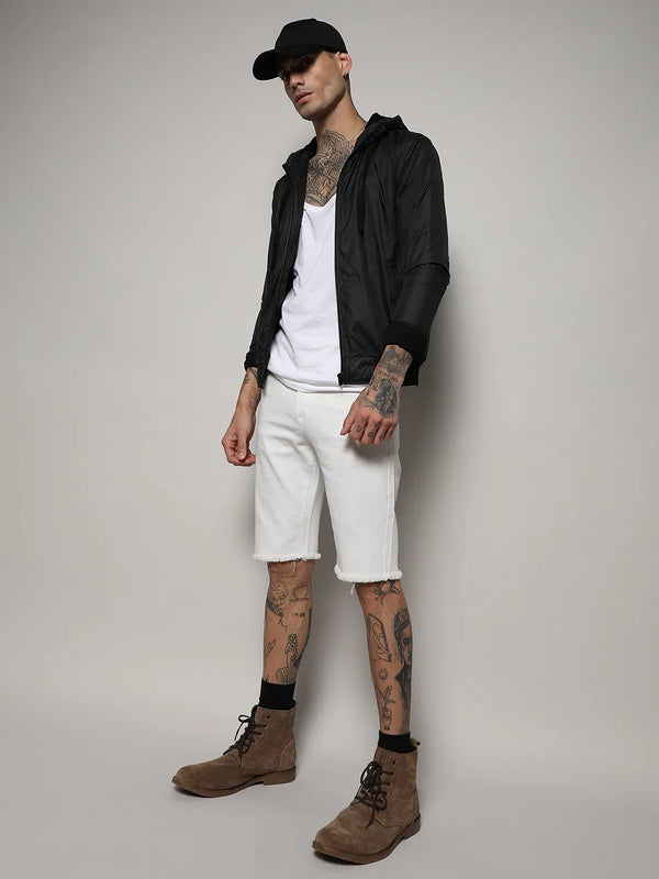 Zip-Front Jacket With Ribbed Hem