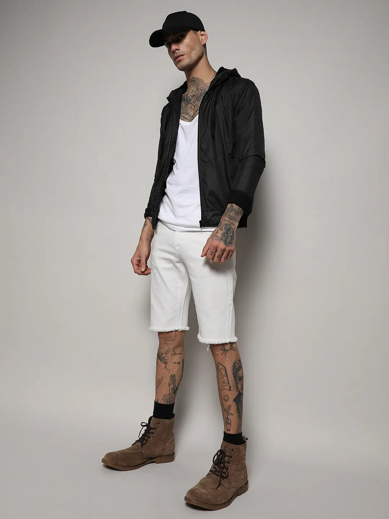 Zip-Front Jacket With Ribbed Hem