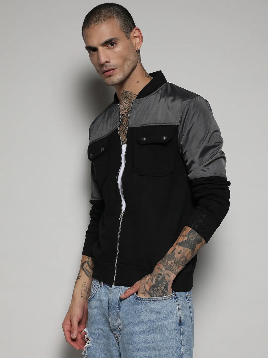 Zip-Front Jacket With Flap Pocket