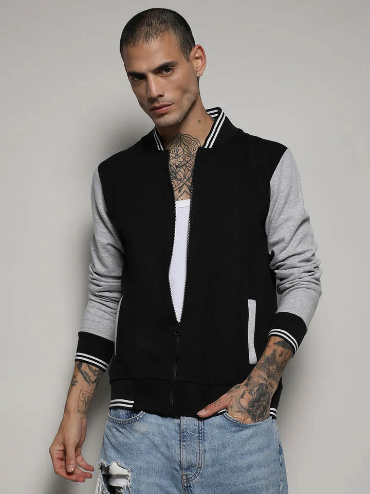 Zip-Front Jacket With Open-Angled Pocket