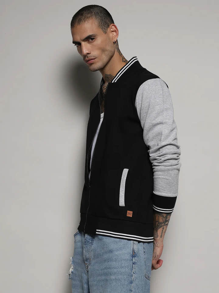 Zip-Front Jacket With Open-Angled Pocket