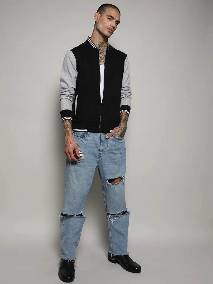 Zip-Front Jacket With Open-Angled Pocket