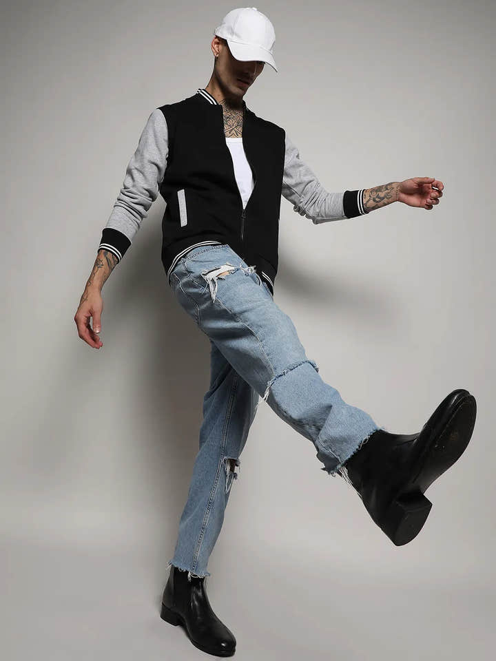 Zip-Front Jacket With Open-Angled Pocket