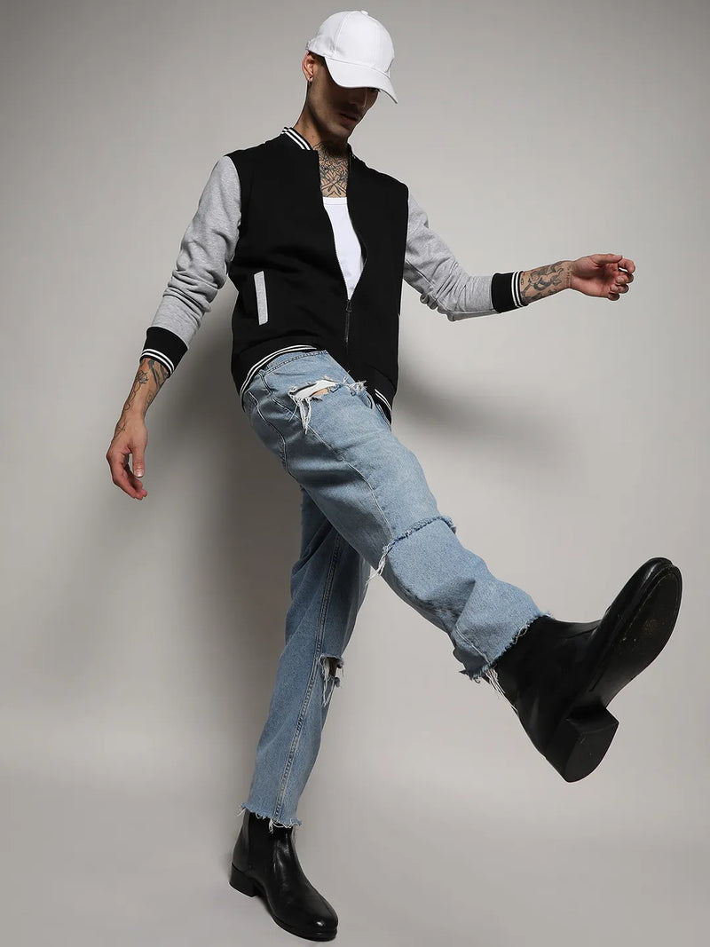 Zip-Front Jacket With Open-Angled Pocket