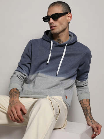 Pullover Ombre Sweatshirt With Ribbed Hem