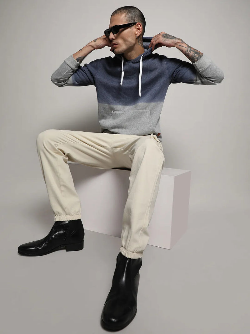 Pullover Ombre Sweatshirt With Ribbed Hem