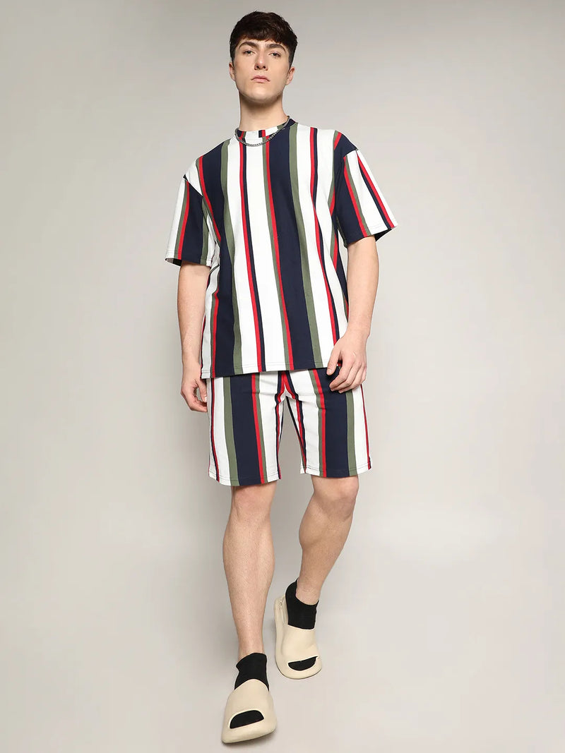 Oversized Unbalanced Striped Co-Ord Set