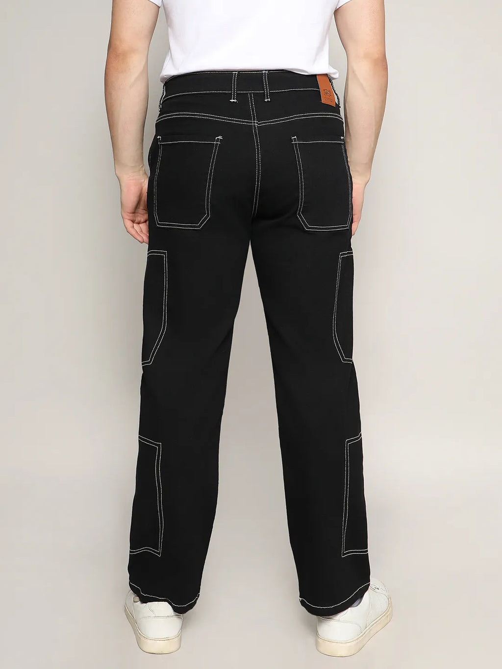 Contrast Stitched Denim Jeans