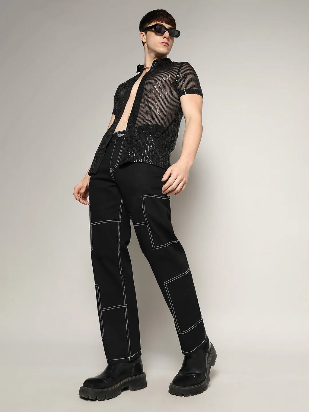 Sheer Sequin Shirt
