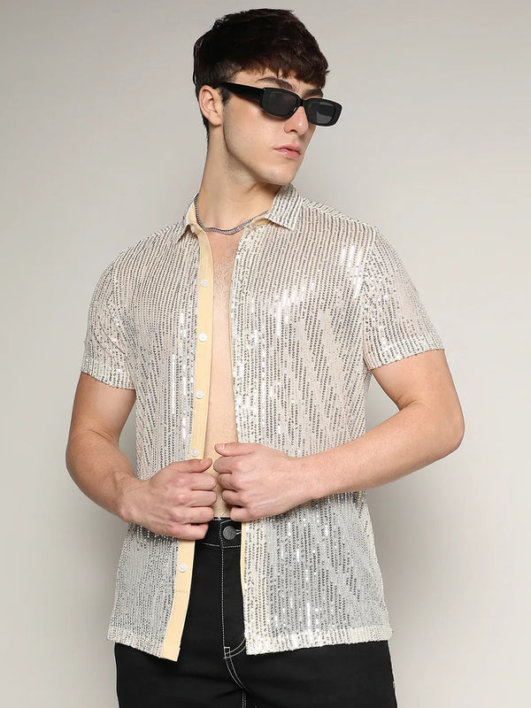 Sheer Sequin Shirt