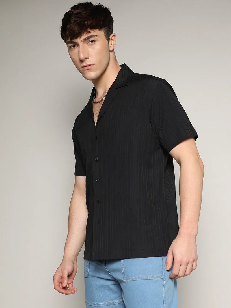 Self-Design Striped Shirt