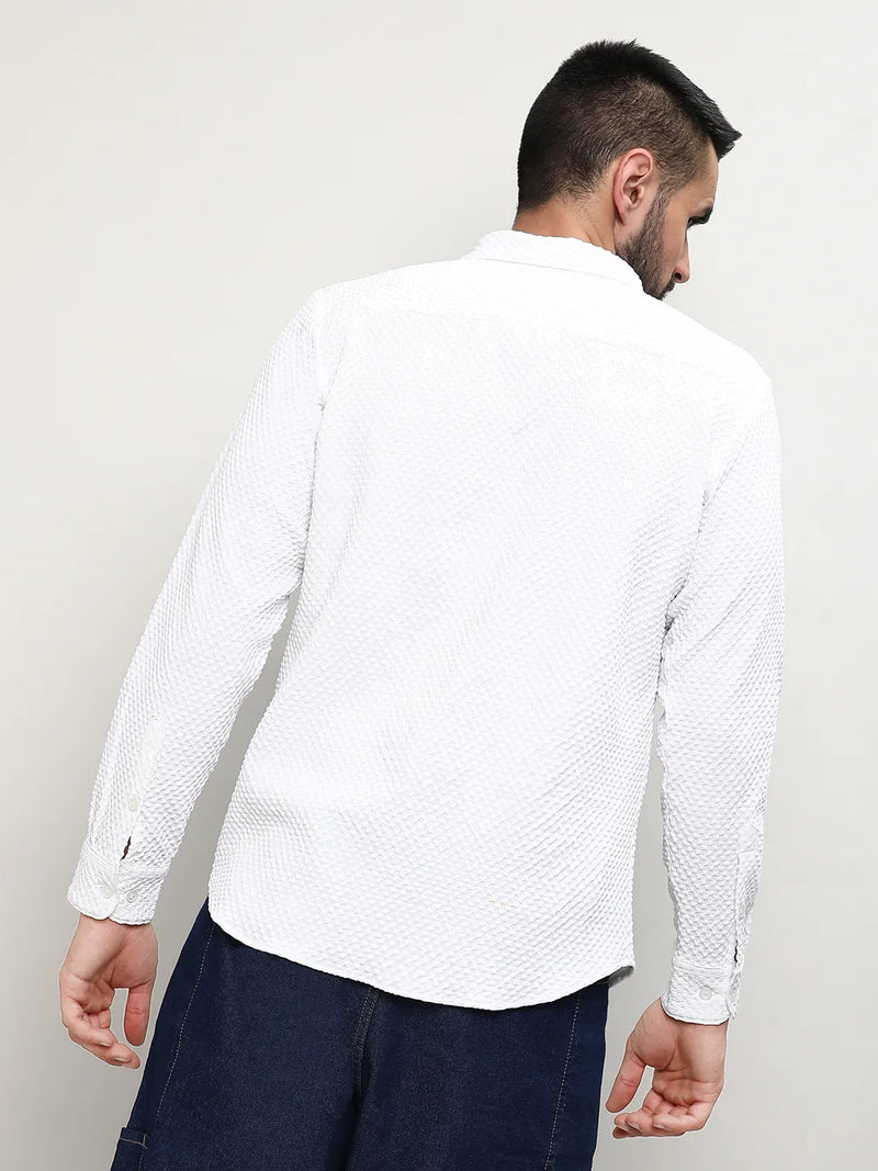 Embossed Micro Check Shirt