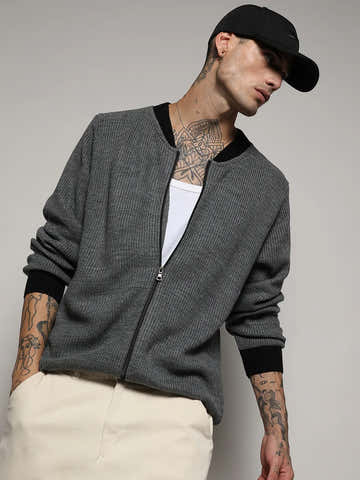 Zip-Front Knitted Jacket
