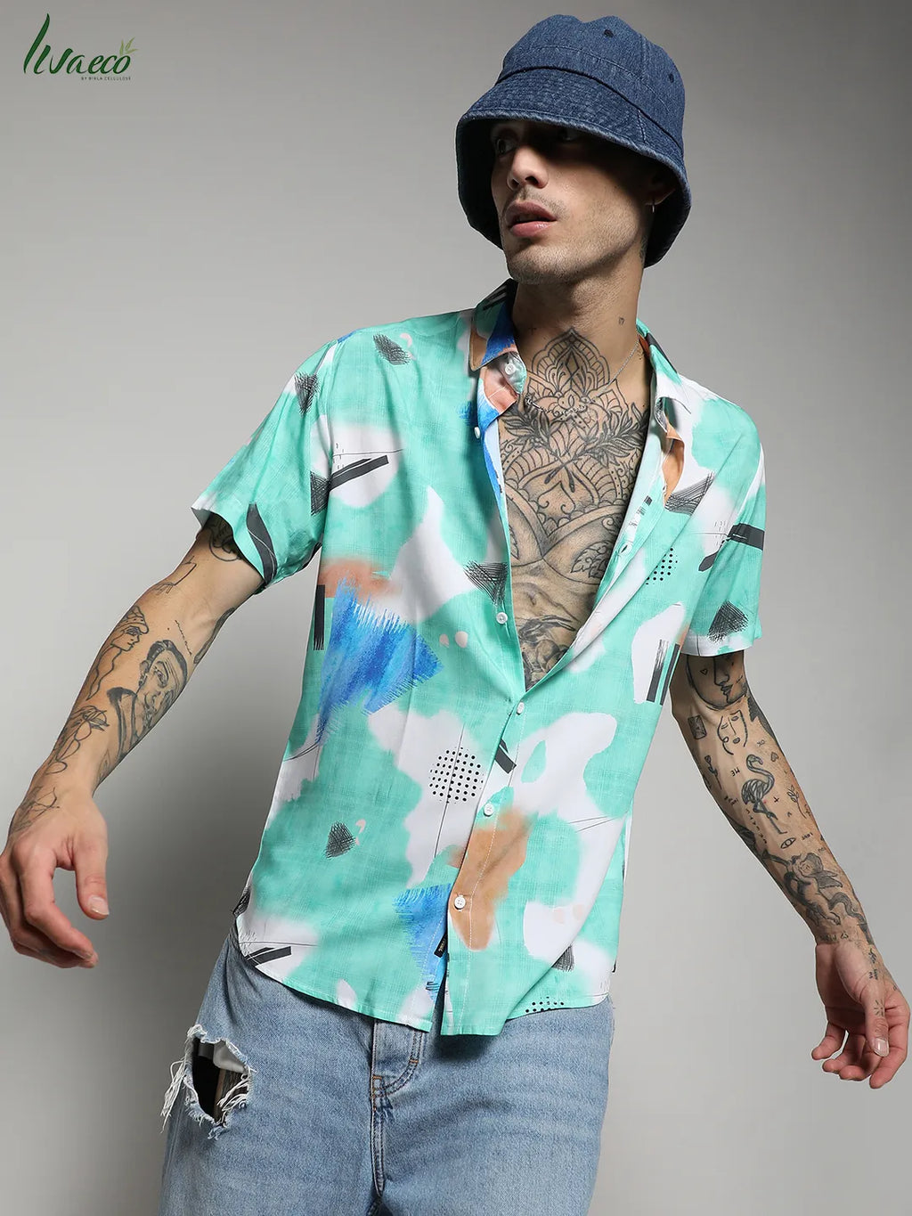 Ecoliva Abstract Strokes Shirt