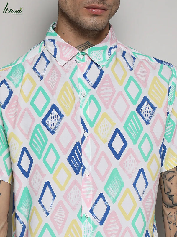 EcoLiva Multicolour Rhombus Strokes Shirt