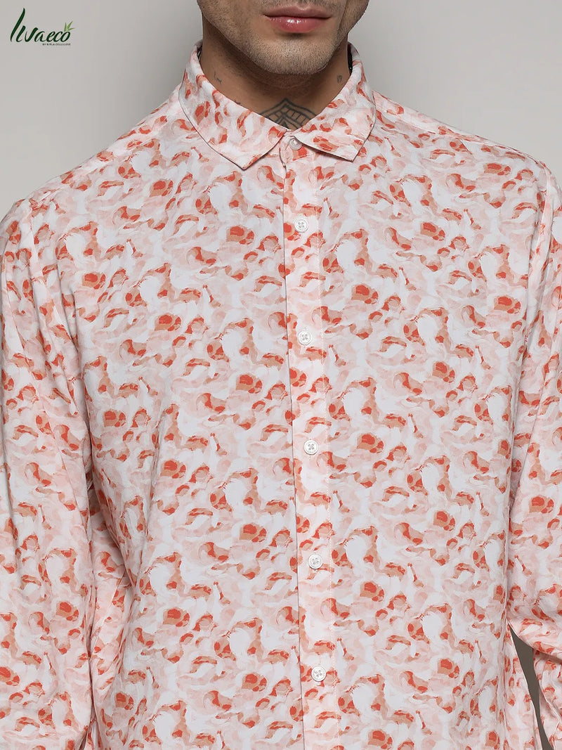 EcoLiva Orange Abstract Swirl Shirt
