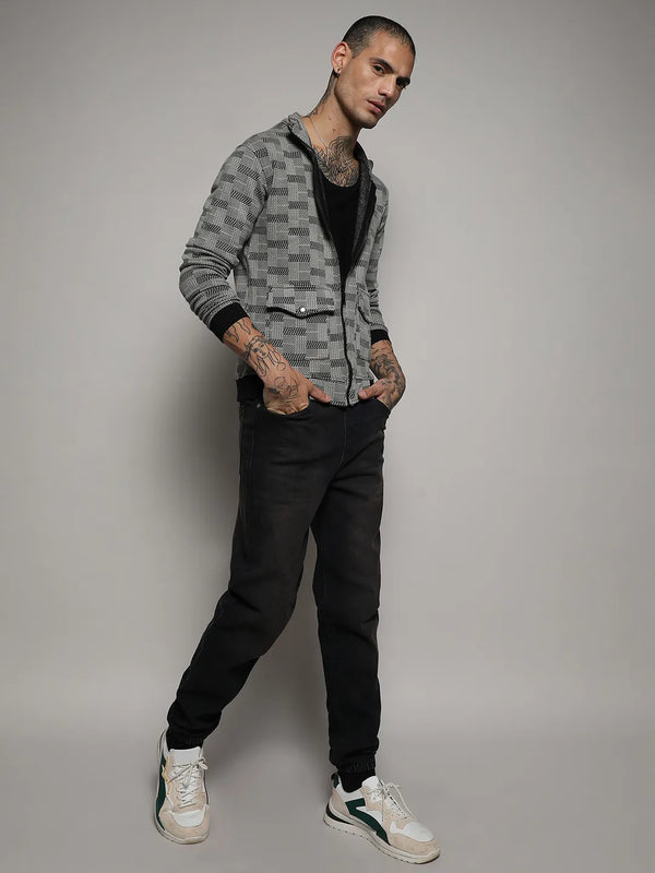 Textured Jacket With Flap Pocket