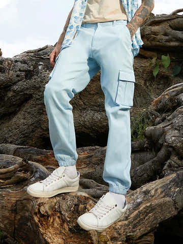 Cuffed Hem Cargo Trousers