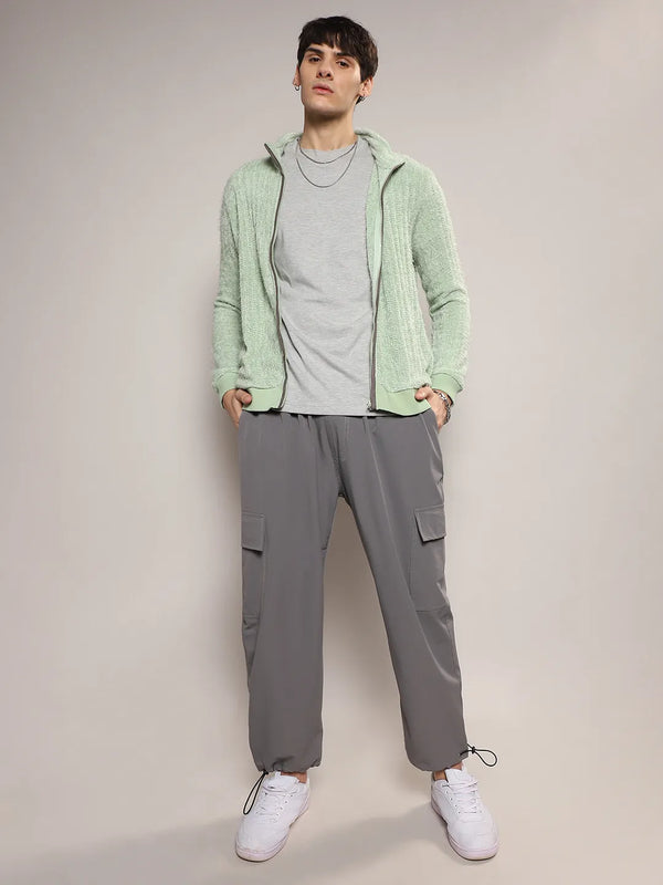Self-Design Striped Knitted Jacket