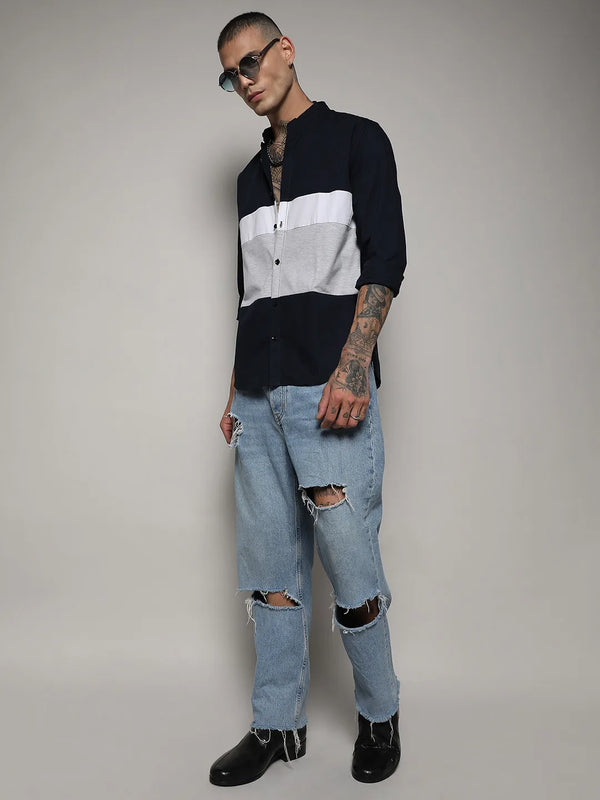 Contrast Panel Shirt