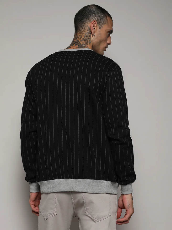 Pinstriped Jacket With Contrast Hem