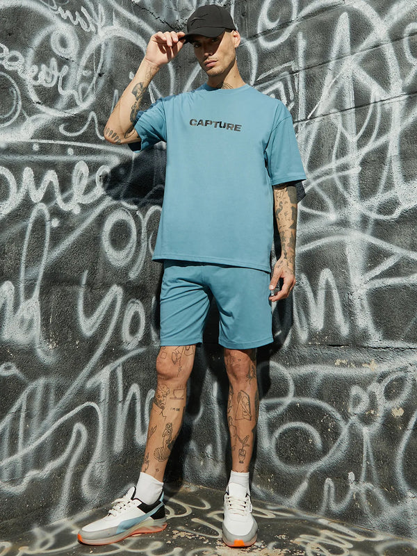 Oversized Blue Capture Co-Ord Set