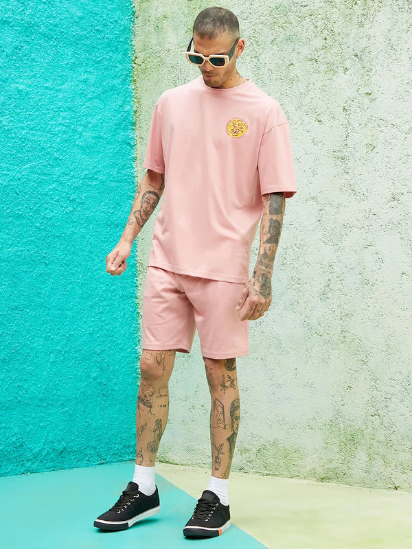 Oversized Pink Orange Mouth Co-Ord Set