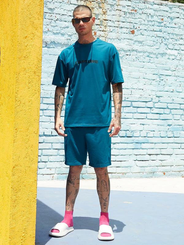 Oversized Teal Blue Capture Co-Ord Set