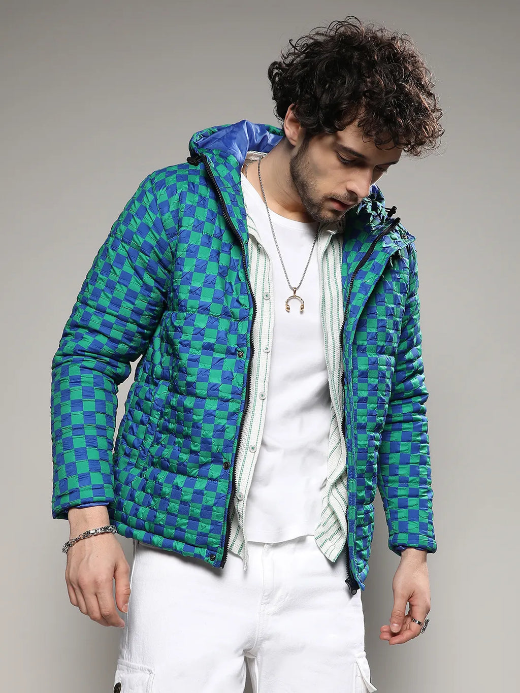 Micro Buffalo Check Puffer Jacket