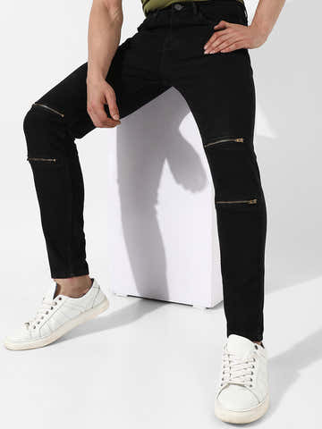 Zip Detail Denim Jeans
