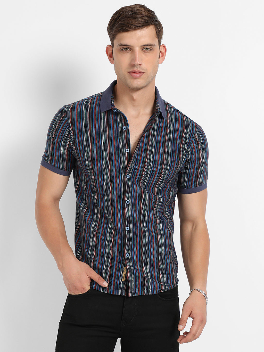Contrast Knitted Shirt
