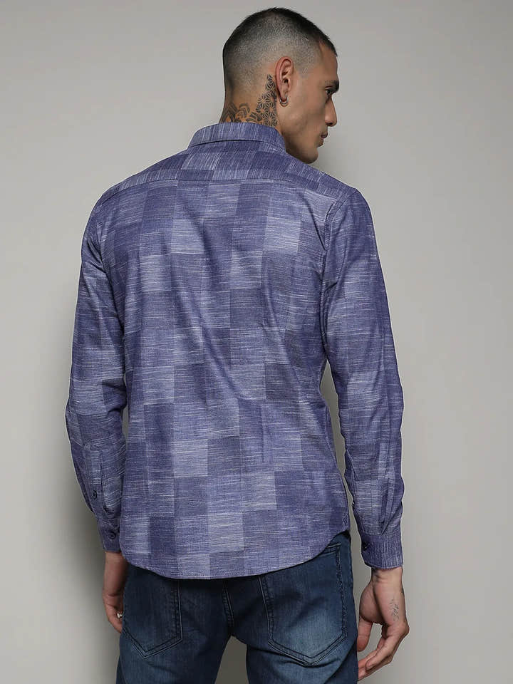 Heathered Denim Check Shirt