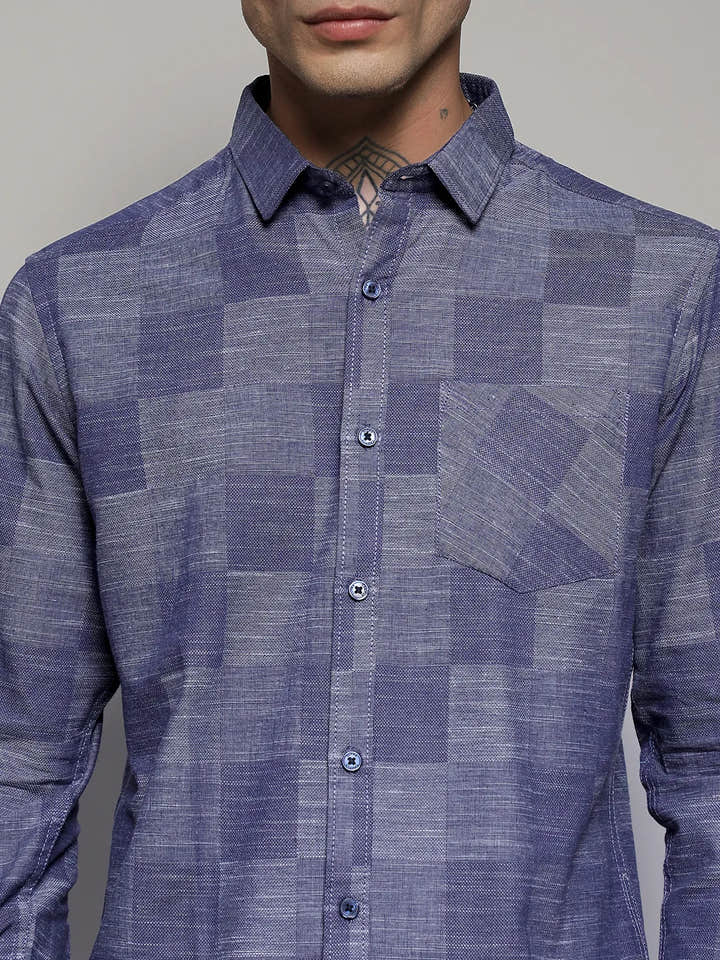 Heathered Denim Check Shirt