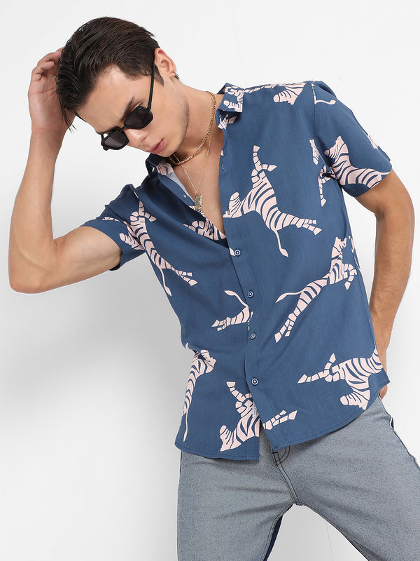 Contrast Zebra Shirt