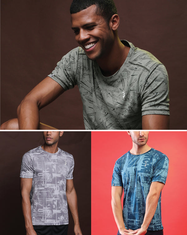 Pack Of 3 Slim Fit Active T-Shirts