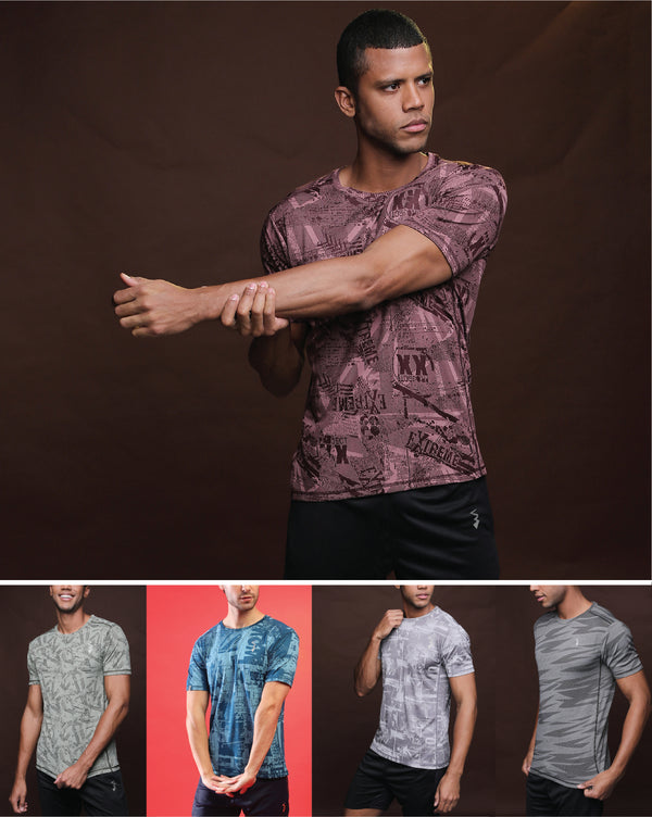 Pack Of 5 Slim Fit Active T-Shirts