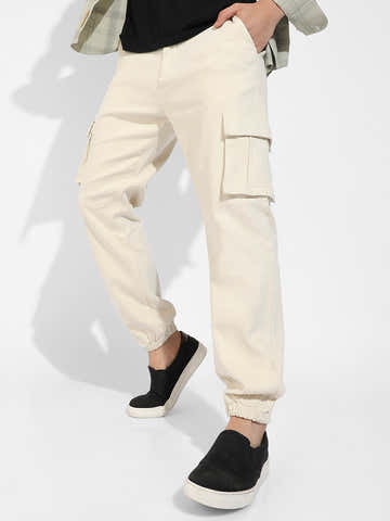 Cuffed Hem Cargo Trousers