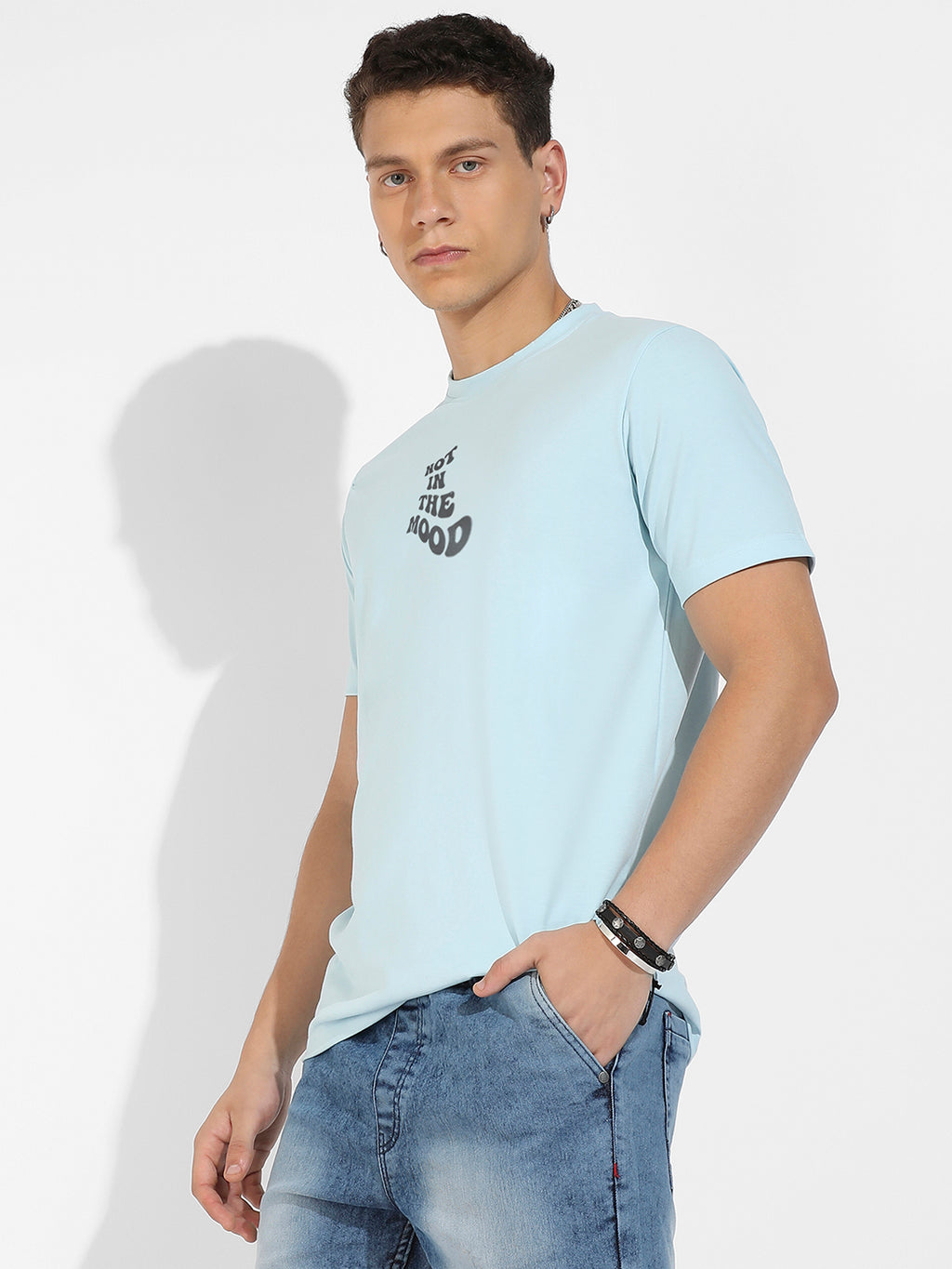 Icy Blue Basic Regular Fit T-Shirt